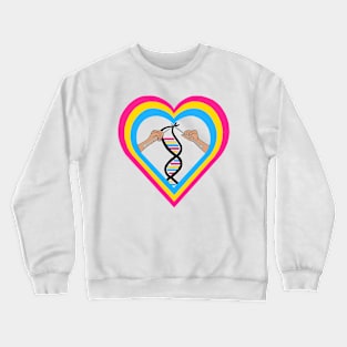 Pansexual Pride Flag Knitted DNA Heart Crewneck Sweatshirt